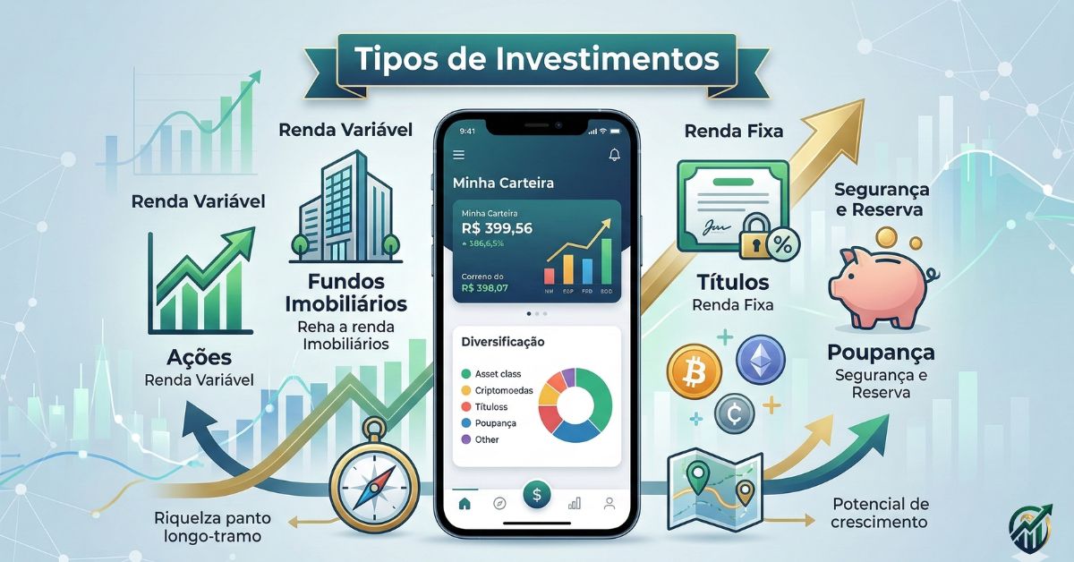 Imagem destacada sobre Tipos de investimentos