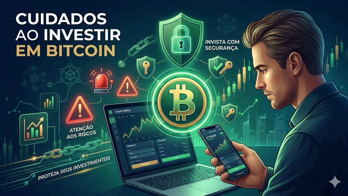 Imagem destacada sobre Cuidados investir em bitcoin